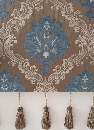 Handmade Damask Canvas with Tassels by Rhonda Wright